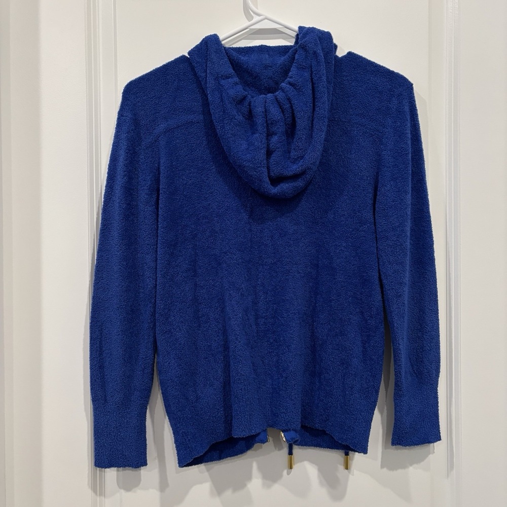 Cache Blue Terry Zip Up Hoodie Jacket Soft Cozy Y2K Retro Size S - Picture 9 of 11